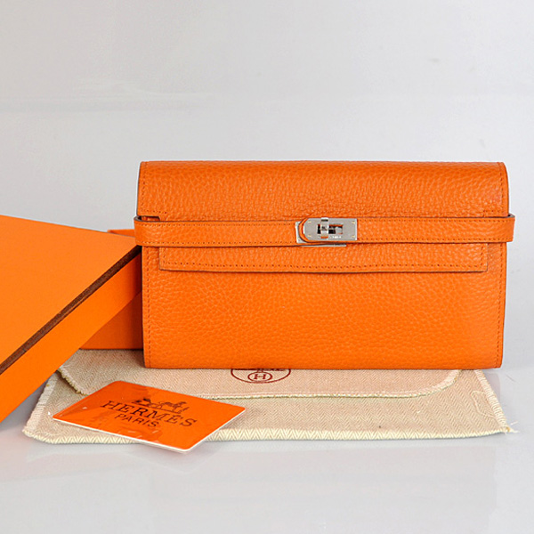 A708 Hermes Kelly del cuoio del raccoglitore clemence a Orange